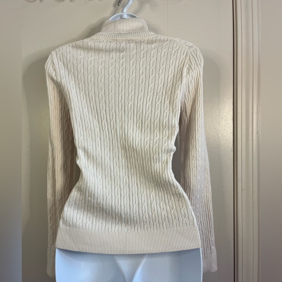 Talbots Cable Knit Long Sleeve Turtleneck Sweater - Picture 4 of 8
